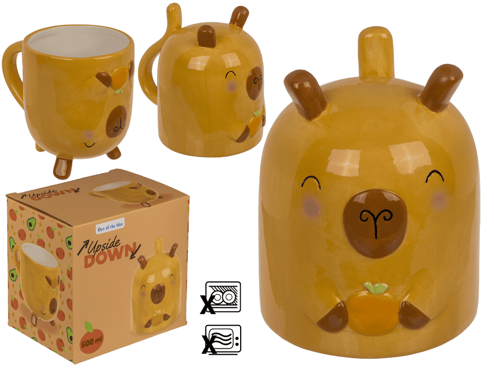 Mug, Capybara, upside down, 12 x 14 cm,