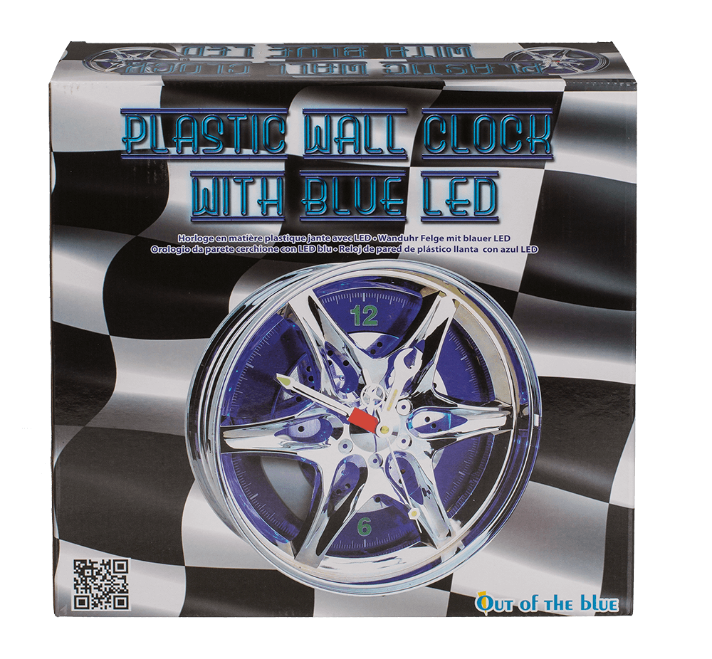 Rim clock with blue LED,