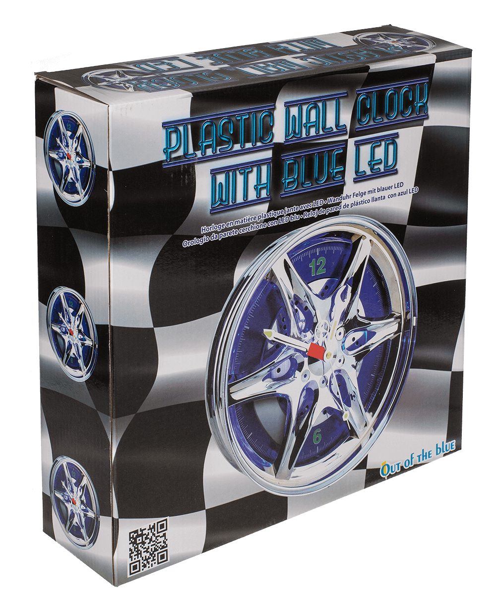 Rim clock with blue LED,