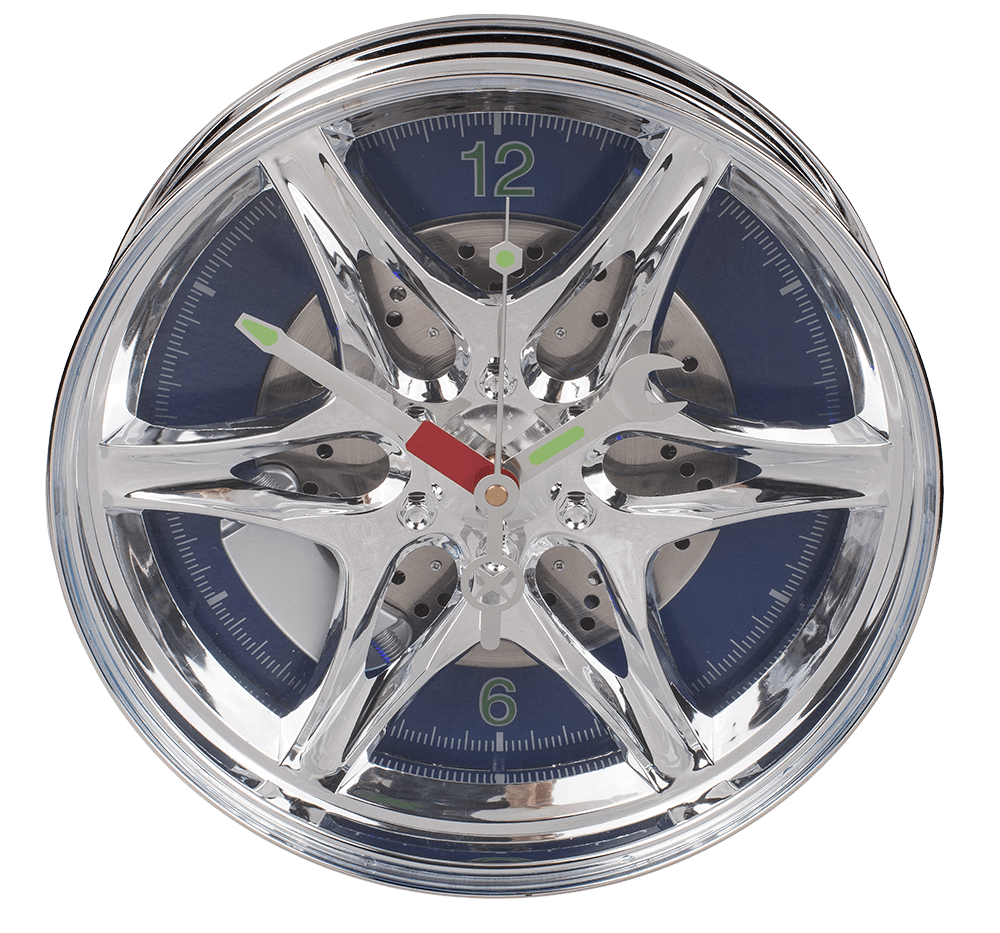 Rim clock with blue LED,