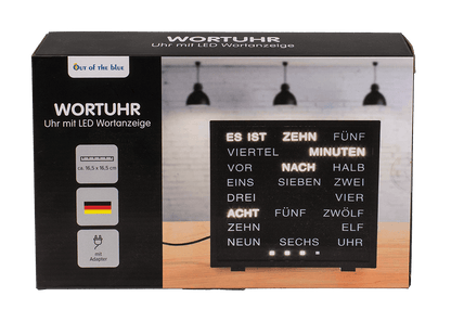 Clock with German words,