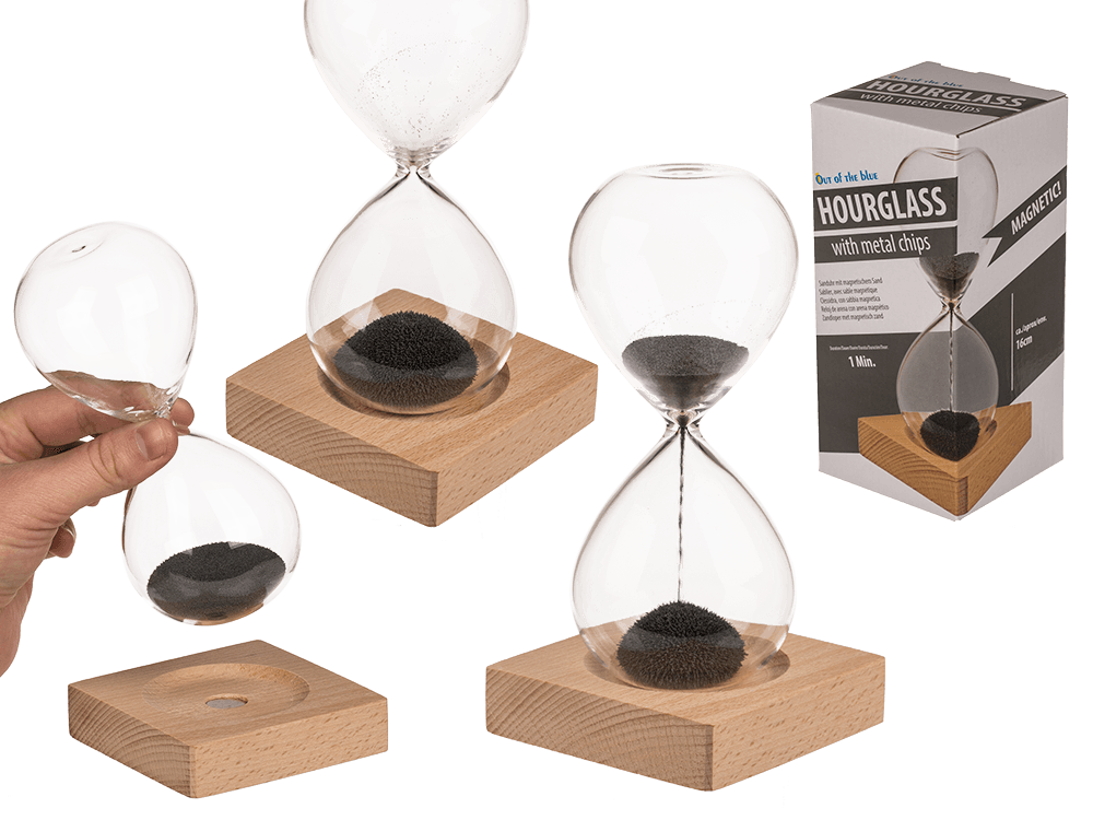Sandglass, with magnetic sand,