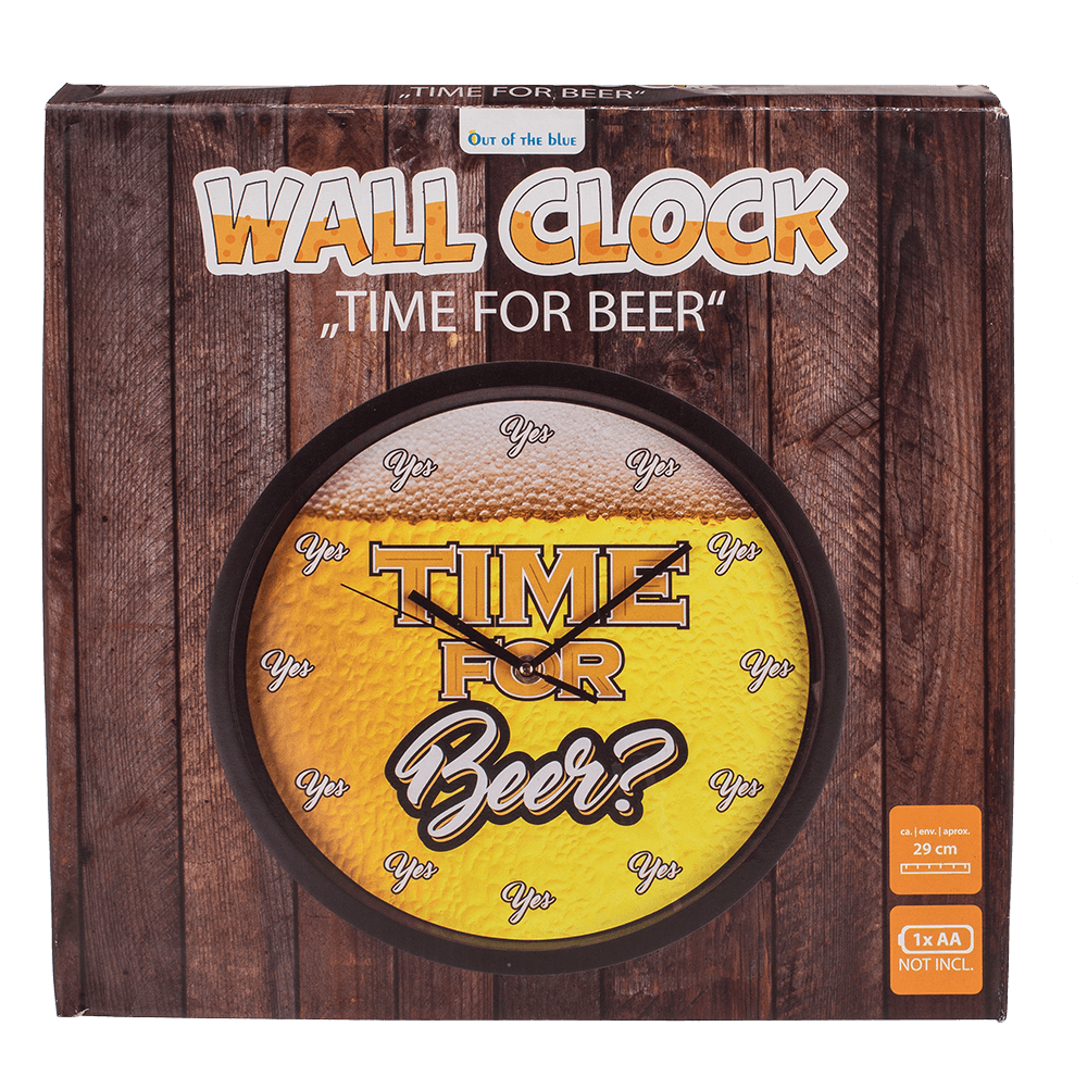 Wall clock, Time for Beer, D: ca. 29 cm,