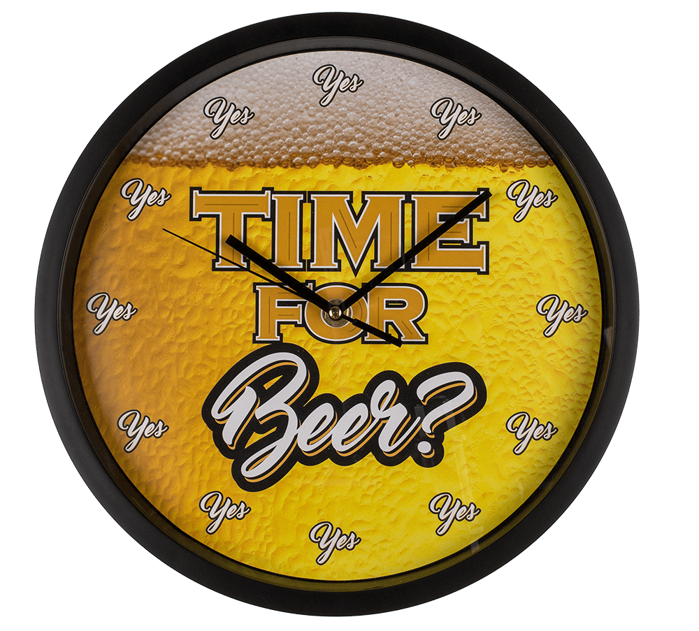 Wall clock, Time for Beer, D: ca. 29 cm,