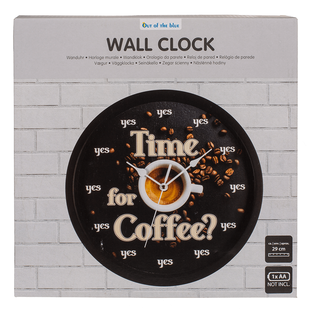 Wall clock, Time for Coffee, D: ca. 29 cm,