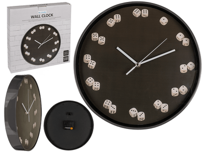 Wall clock, Dices, D: ca. 30,5 cm,