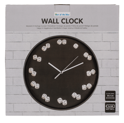 Wall clock, Dices, D: ca. 30,5 cm,