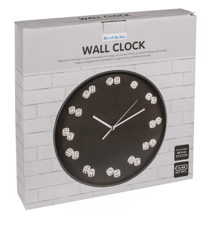 Wall clock, Dices, D: ca. 30,5 cm,