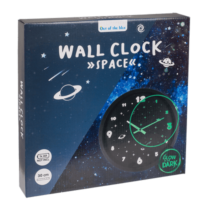 Wall clock, Space, glow in the dark,