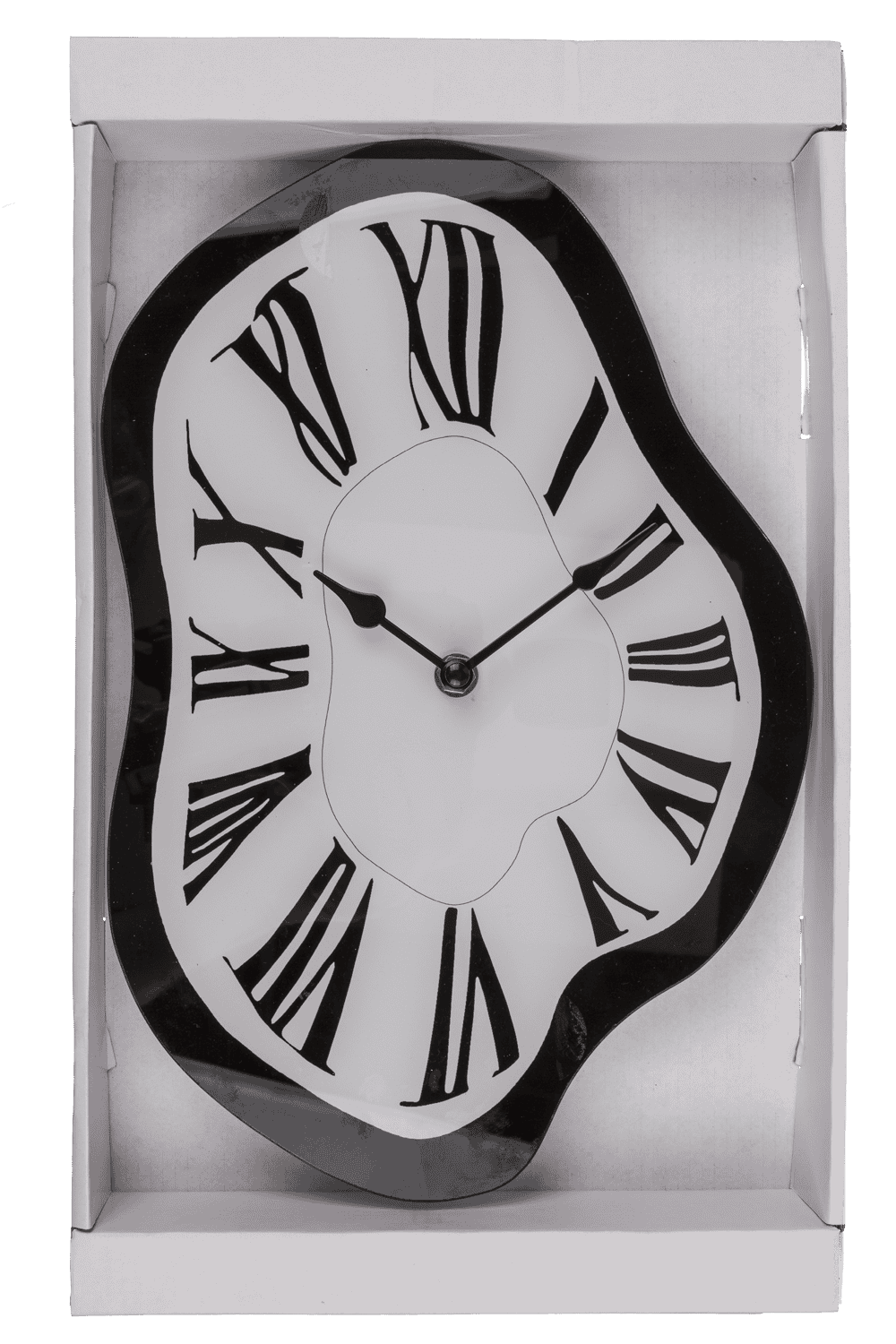 Glas wall clock, Melting Time, 22 x 33 x 4 cm,