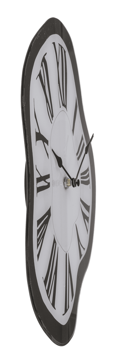 Glas wall clock, Melting Time, 22 x 33 x 4 cm,