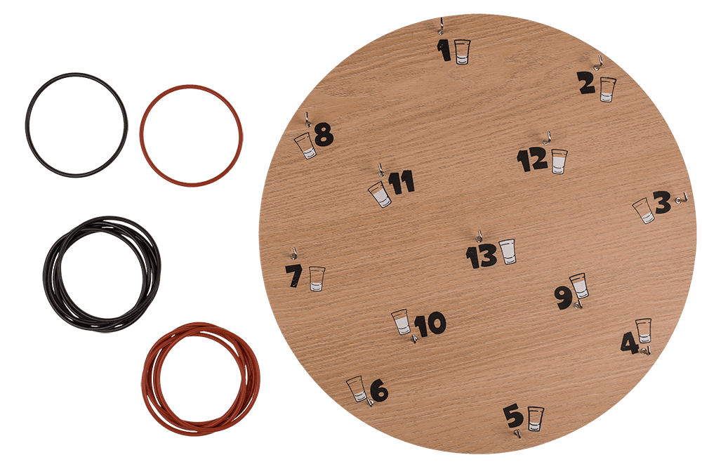 Drinking game, Ring Toss Game, approx. 30 cm,