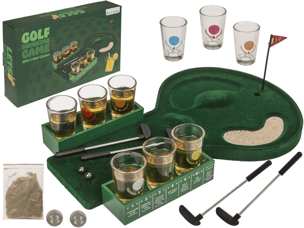 Drinking Game, Golf. incl. 6 shot glasses,