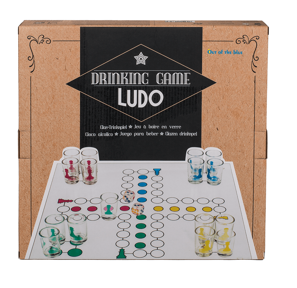 Ludo Drinking Game  with 16 glasses & 2 dices,