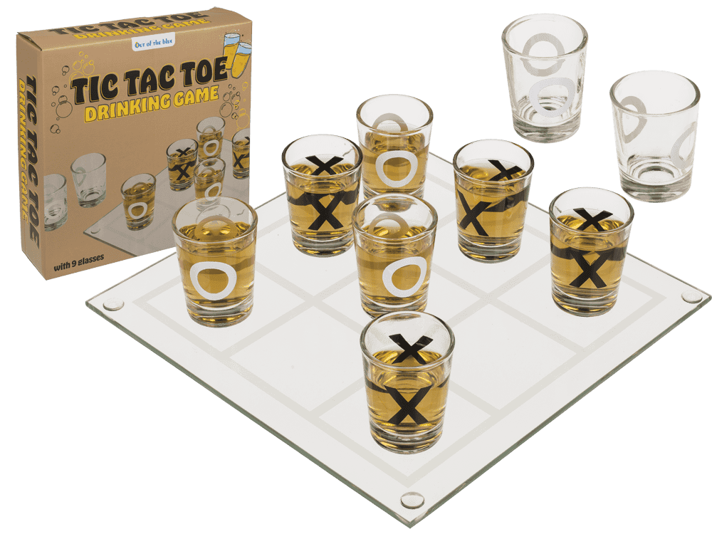 Drinking Game, Tic Tac Toe  with 9 glasses,