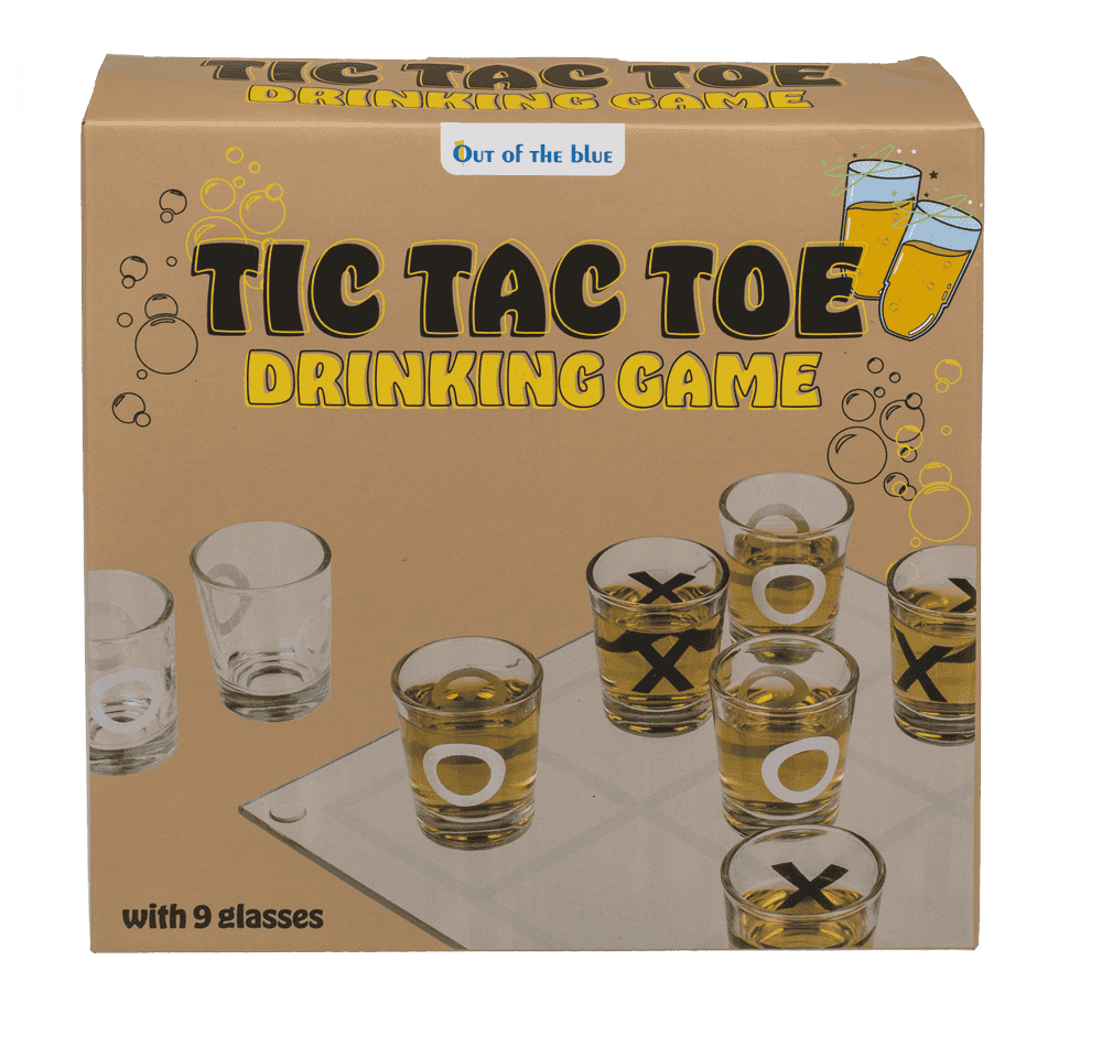 Drinking Game, Tic Tac Toe  with 9 glasses,