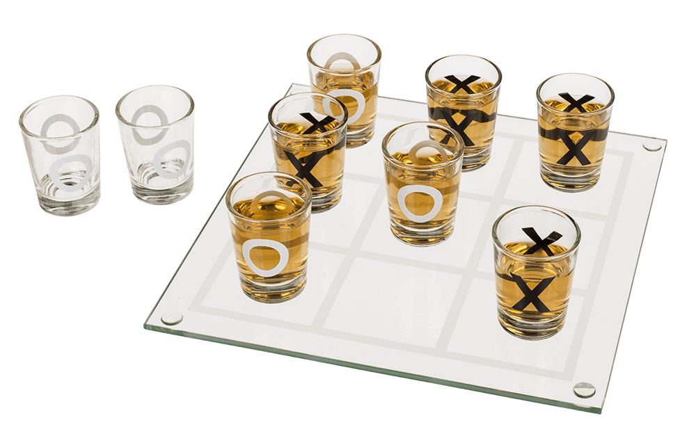 Drinking Game, Tic Tac Toe  with 9 glasses,