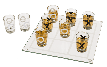 Drinking Game, Tic Tac Toe  with 9 glasses,
