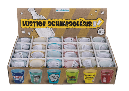 Shooter glasses, slogans,