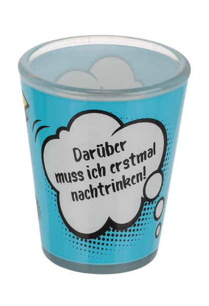 Shooter glasses, slogans,