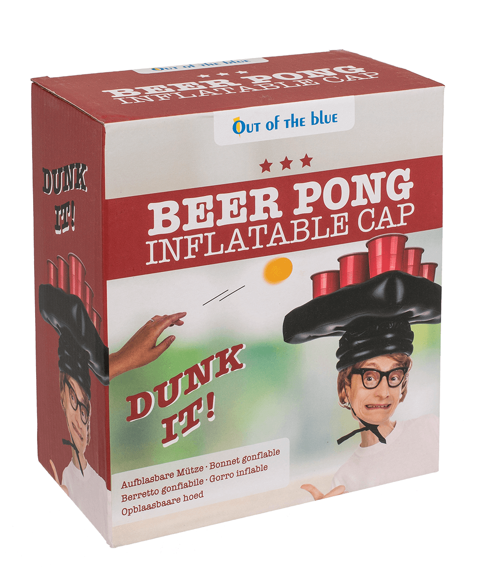 Inflatable cap, beer pong game,