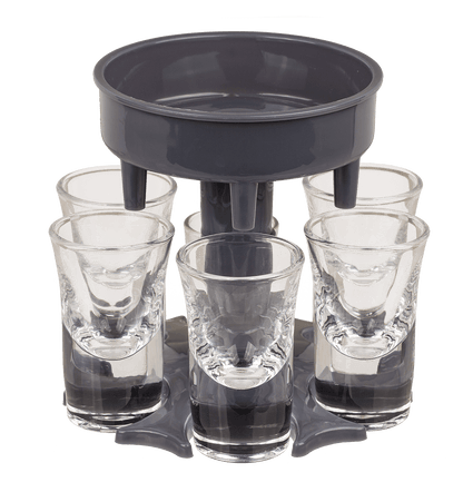 Shot Glass Dispenser, with 6 shot glasses,