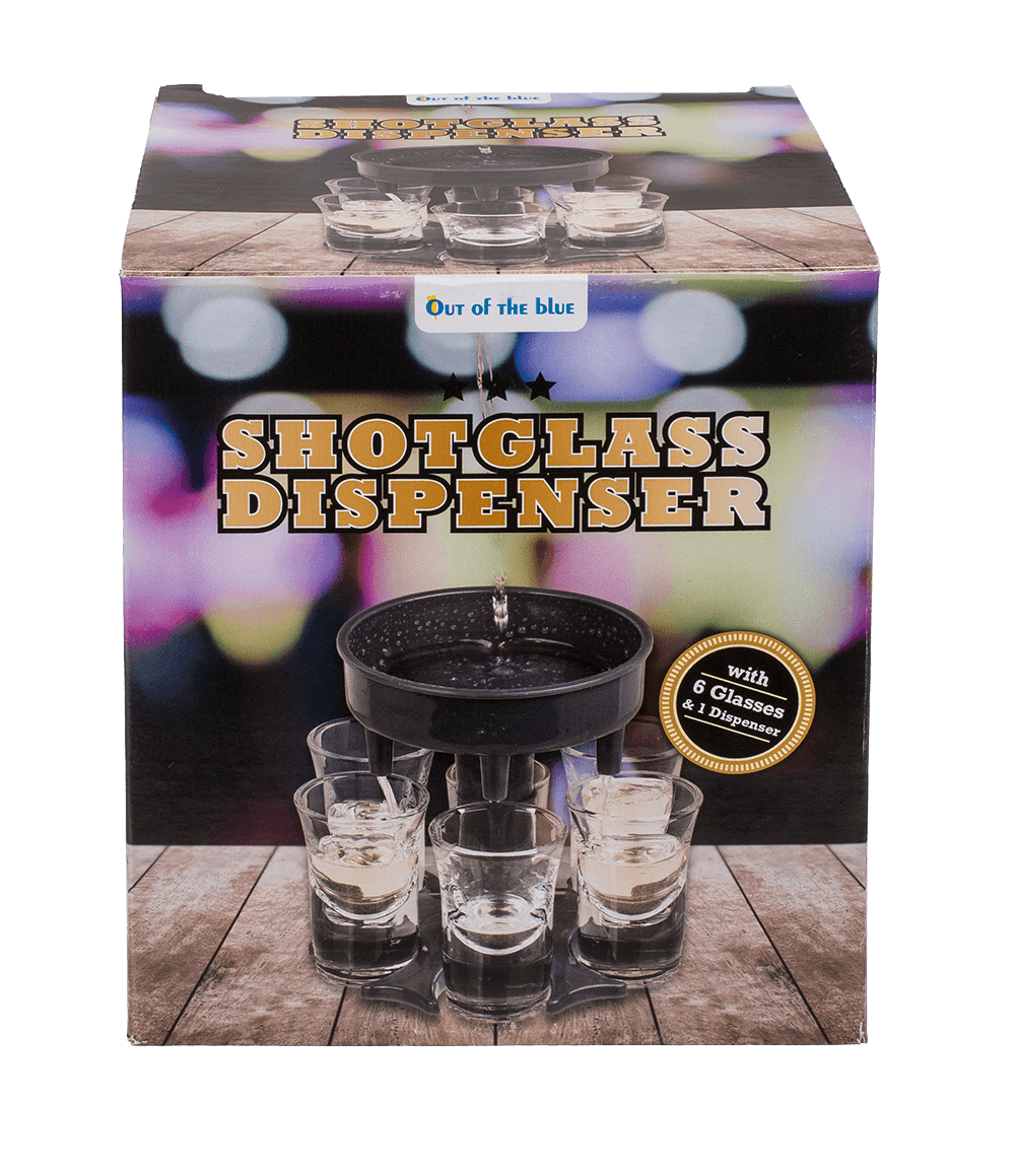 Shot Glass Dispenser, with 6 shot glasses,