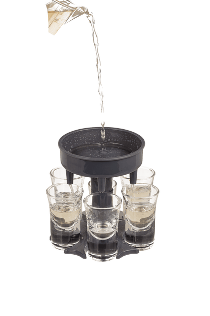 Shot Glass Dispenser, with 6 shot glasses,
