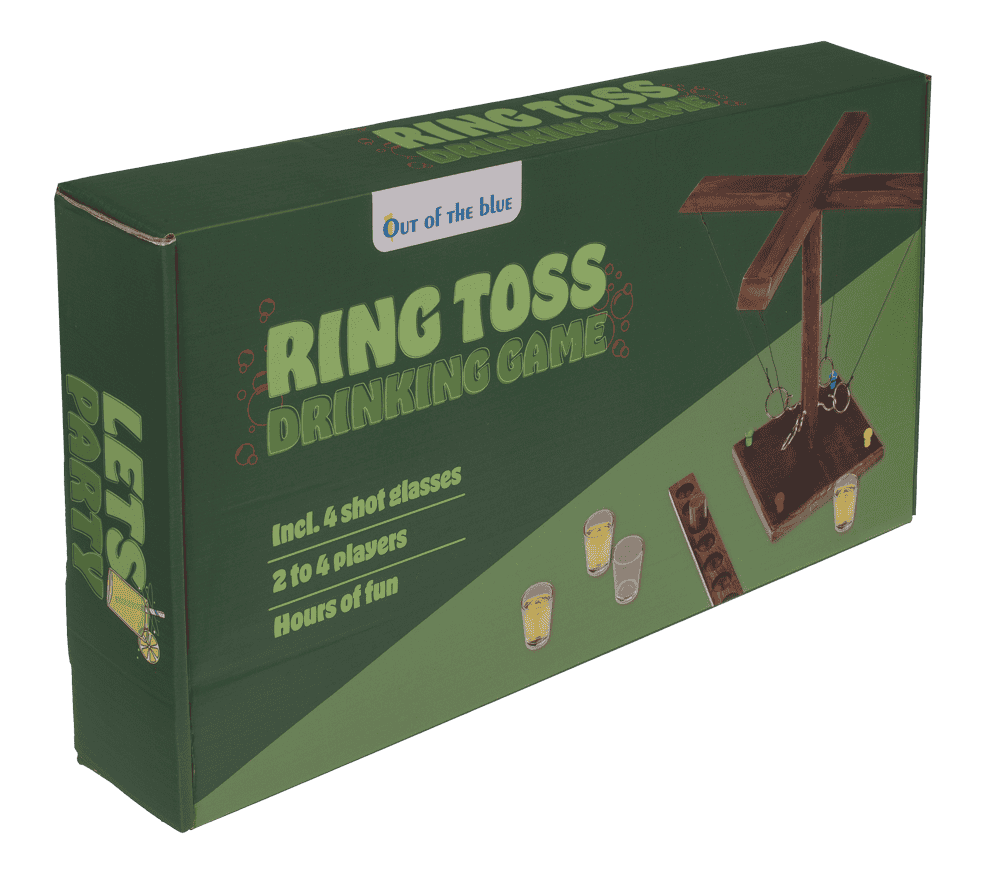 Wooden Ring Toss Drinking Game, Height: 32,5 cm,