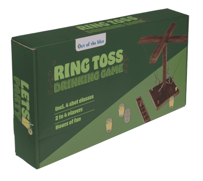 Wooden Ring Toss Drinking Game, Height: 32,5 cm,