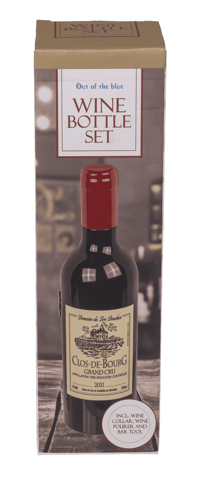 Wine Bottle Set, incl. Wine Collar, Wine Pourer