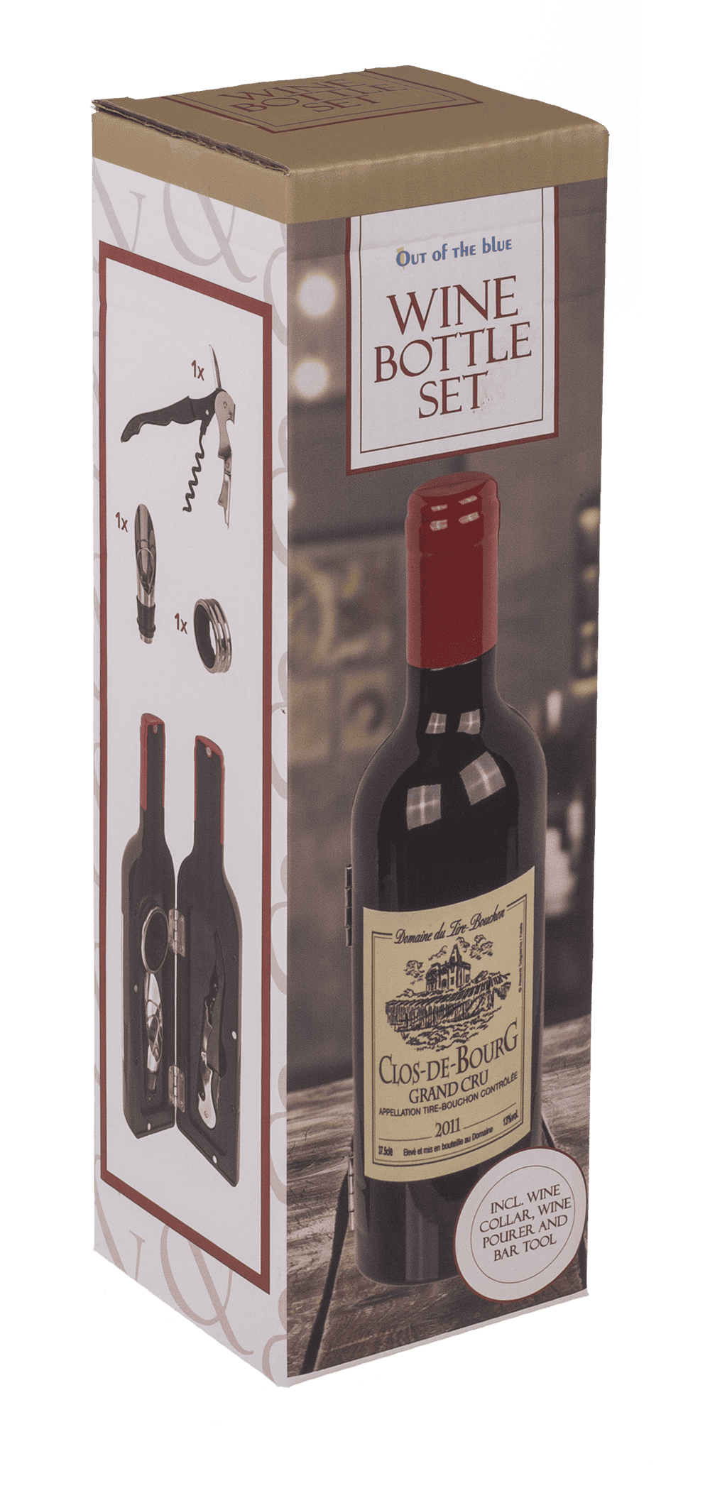 Wine Bottle Set, incl. Wine Collar, Wine Pourer