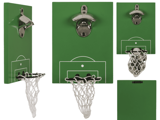 Metal bottle opener, Football pitch with goal,