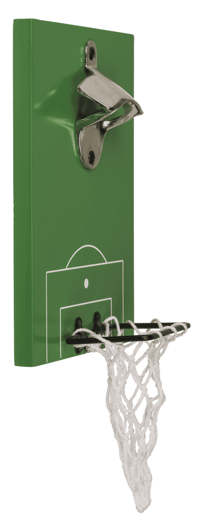 Metal bottle opener, Football pitch with goal,
