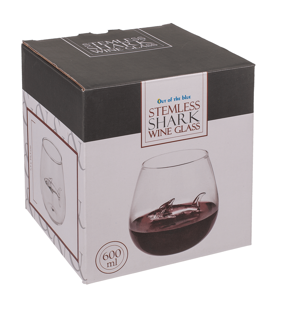 Stemless Wine Glass, Shark, approx. 7,5 x 10,5 cm,
