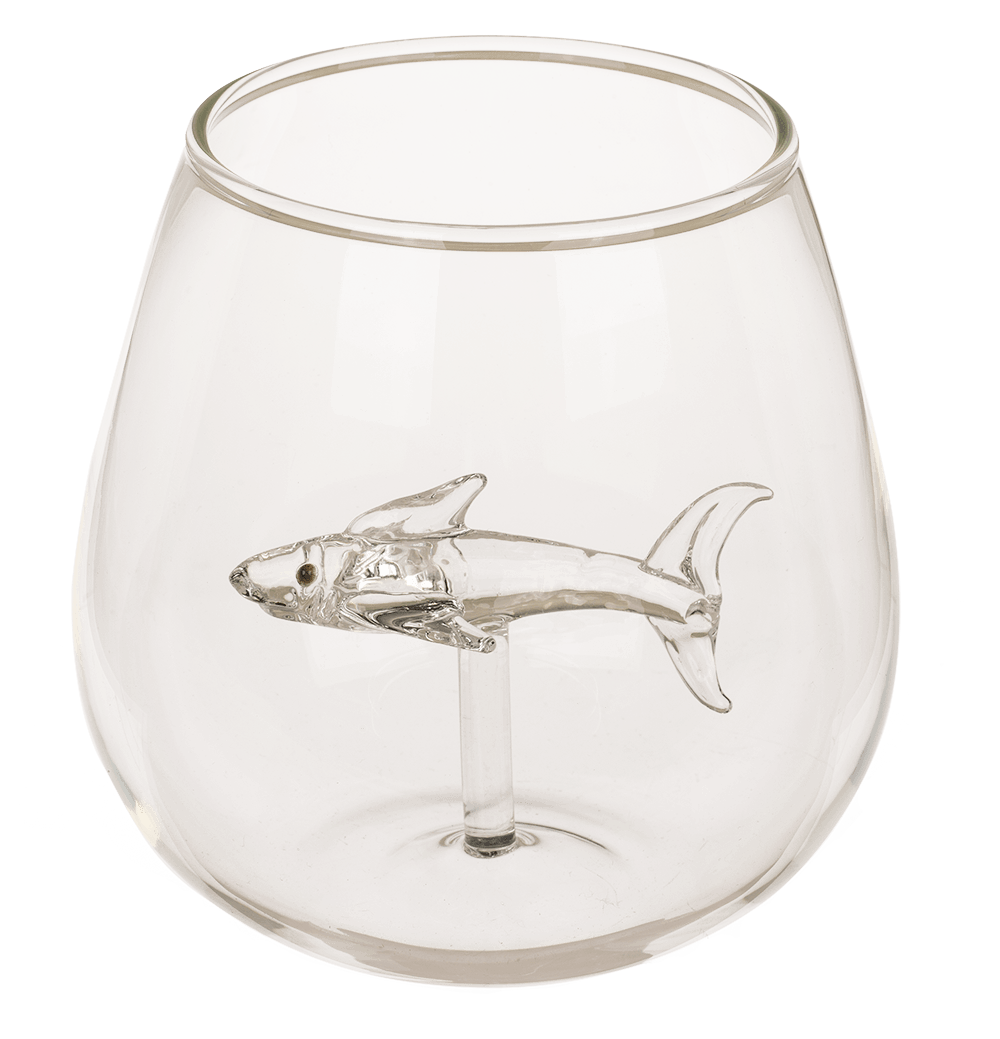 Stemless Wine Glass, Shark, approx. 7,5 x 10,5 cm,