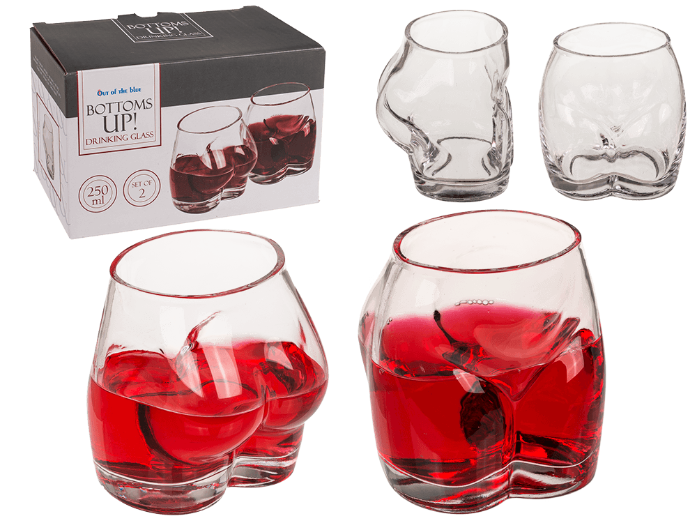 Dinking glass, Bottoms Up, approx. 7 x 5 x 9 cm,