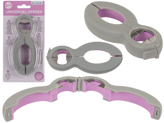 Universal Opener, 6 in 1, grey/pink,