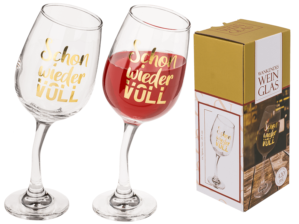 Wobbly wine glass, for ca. 420 ml.