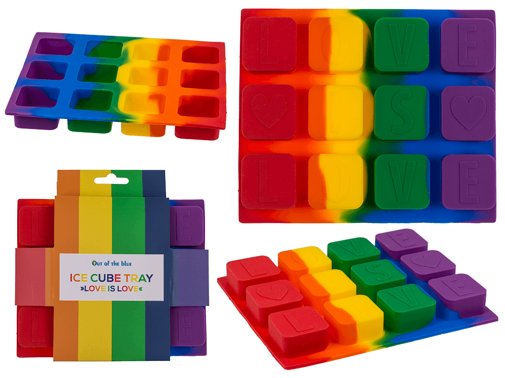 Silicone ice cube tray, Love is Love,