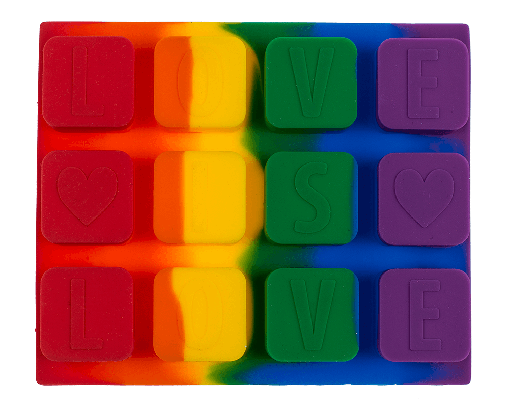 Silicone ice cube tray, Love is Love,