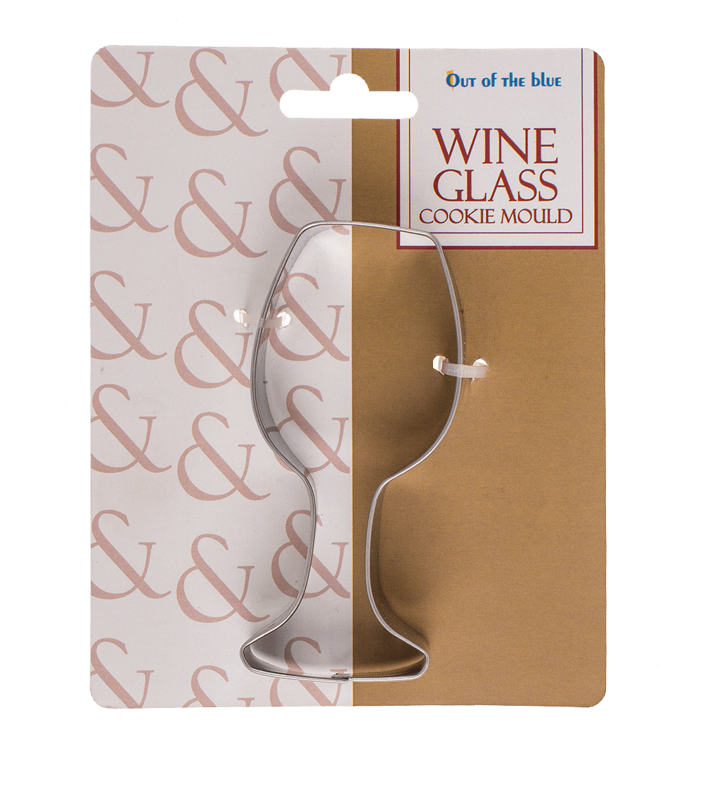 Metal cookie mould, beer jar & wine glass,