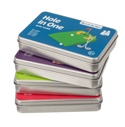 Mini games in tin, ca. 12 x 8 cm,