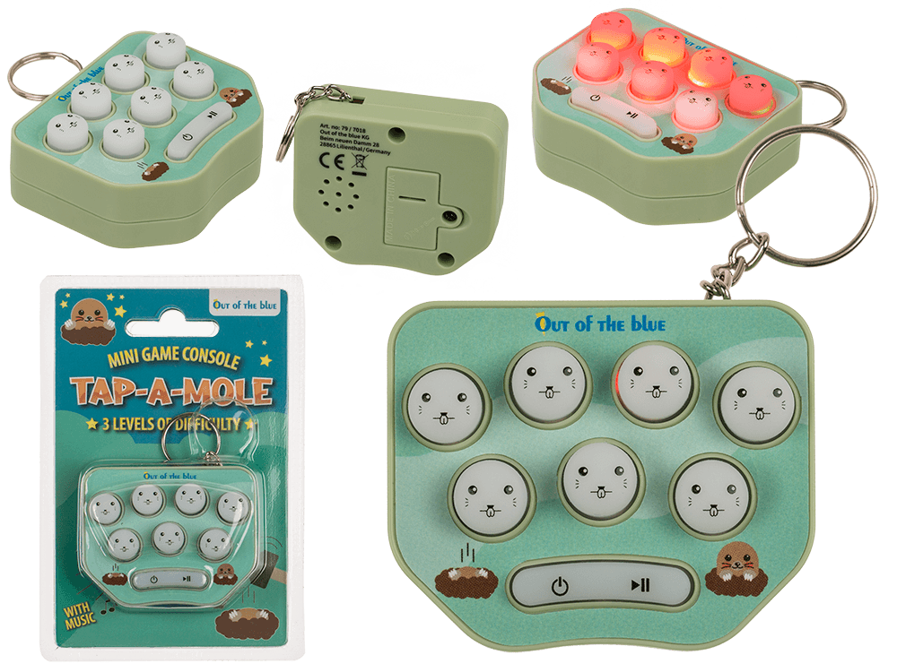 Mini game console with keychain,