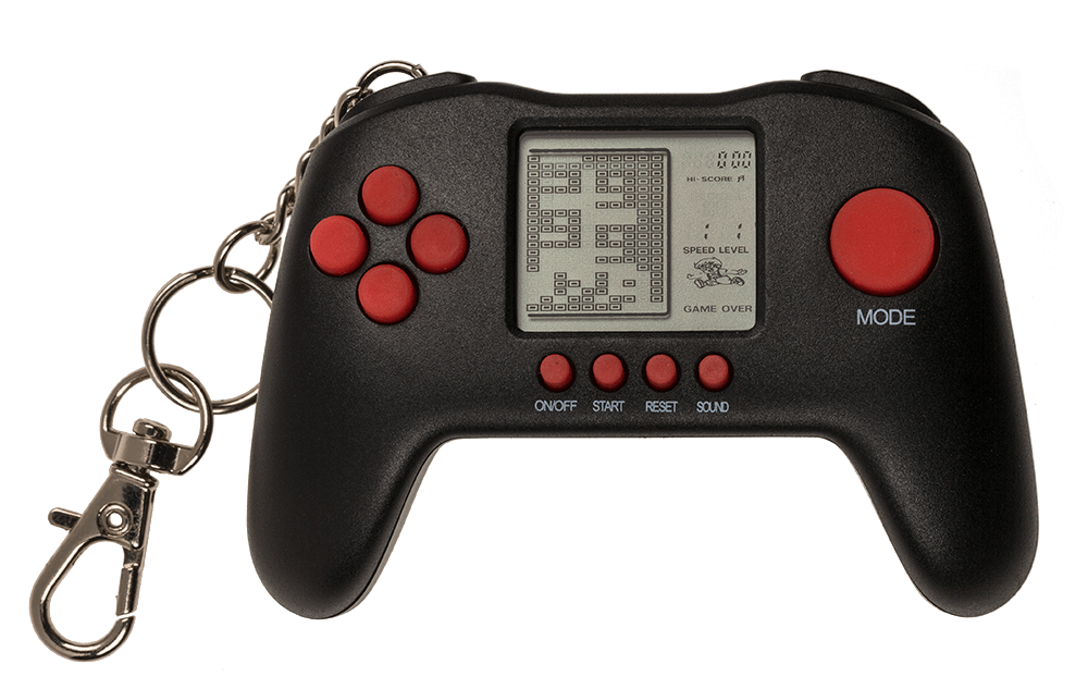 Mini game console with keychain,