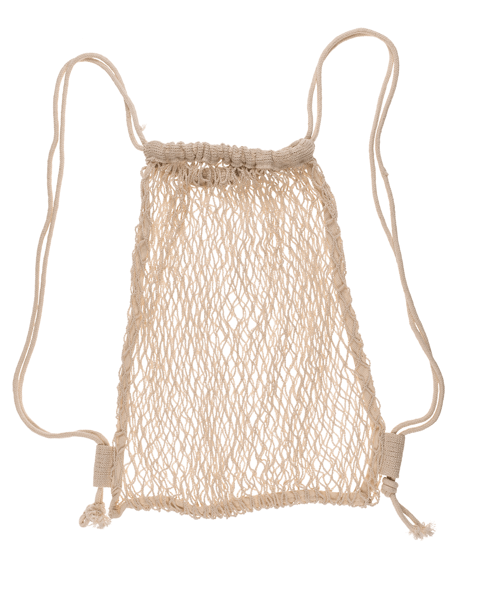 Natural coloured rope-backpack, ca. 34 x 42 cm,