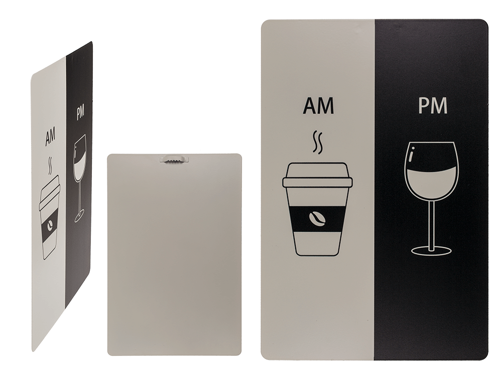 Metal board, AM - PM,