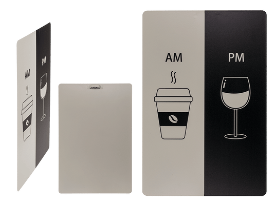 Metal board, AM - PM,