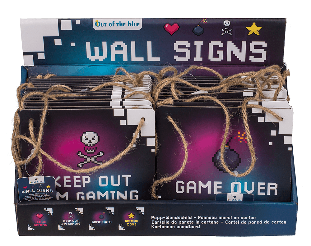 Cardboard wall sign, Gaming, ca. 18 x 18 cm,