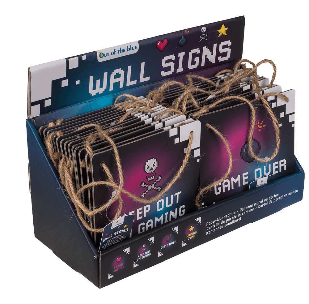 Cardboard wall sign, Gaming, ca. 18 x 18 cm,